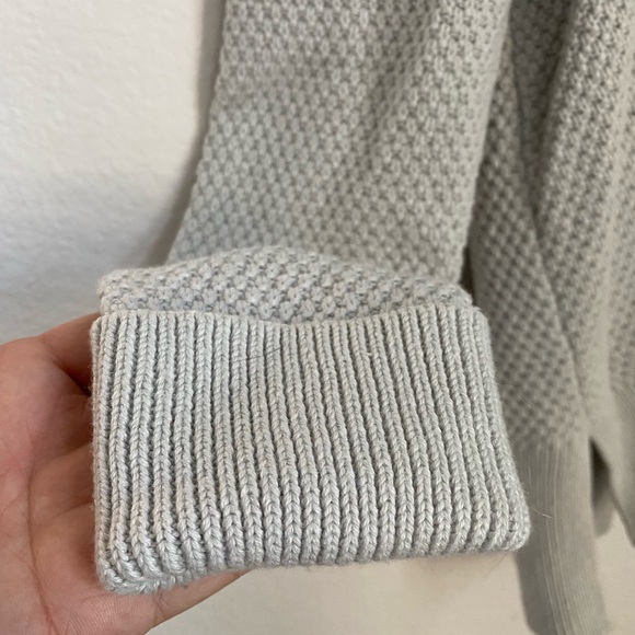 Gap • Neutral Cream Cotton Knit Open Front Slouchy Cardigan Sweater - Picture 6 of 13